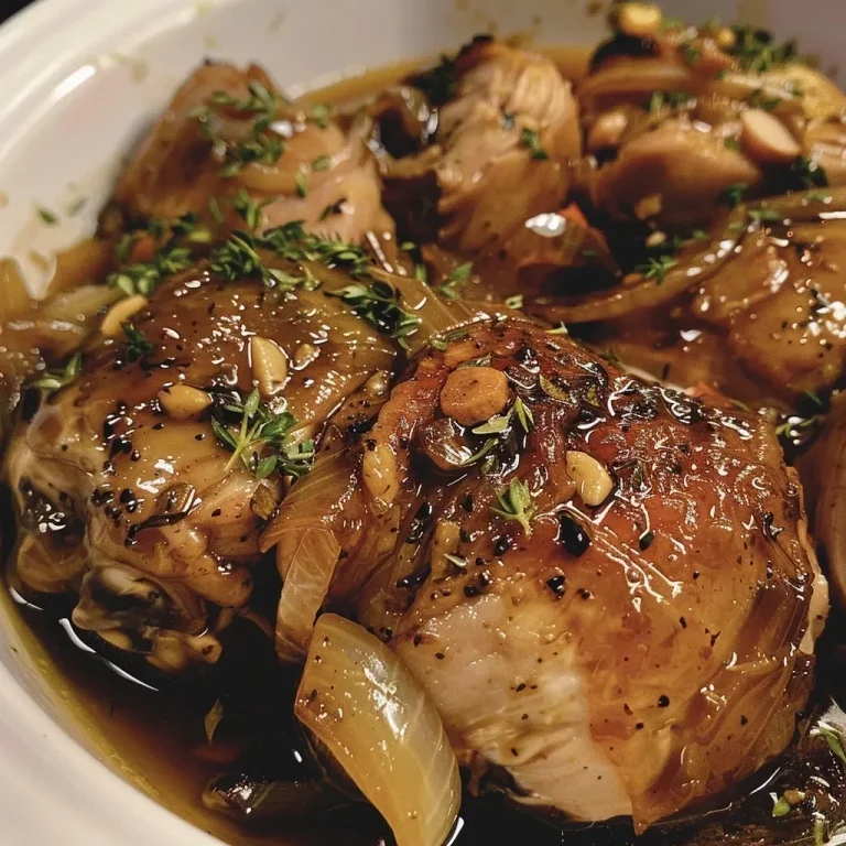 ['A close-up view of juicy Slow Cooker Balsamic Chicken garnished with herbs.', 'Side view of Slow Cooker Balsamic Chicken, showcasing tender chicken pieces and sauce.', 'Delicious Slow Cooker Balsamic Chicken with visible diced tomatoes and onions.', 'A plated serving of Slow Cooker Balsamic Chicken featuring rich balsamic glaze.']