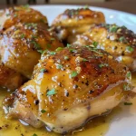 ['Close-up of juicy Slow Cooker Maple Dijon Chicken garnished with fresh parsley.', 'Side view of tender chicken breasts drizzled with maple syrup and Dijon mustard.', 'Glazed chicken dish with a vibrant sauce, showcasing a mix of herbs and spices.', 'Succulent Slow Cooker Maple Dijon Chicken on a plate, highlighted by a savory glaze.']
