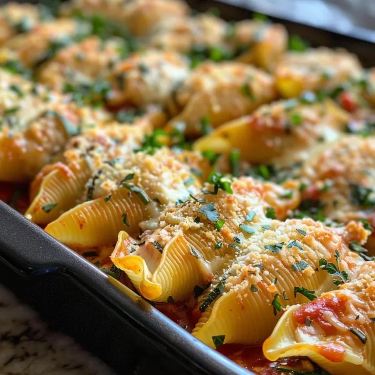 ['Close-up of cheesy stuffed shells filled with summer squash on a plate.', 'Juicy stuffed pasta shells topped with marinara sauce and melted cheese.', 'Side view of a dish featuring summer squash stuffed shells garnished with parsley.', 'Detailed shot of jumbo pasta shells filled with ricotta and vegetables.']