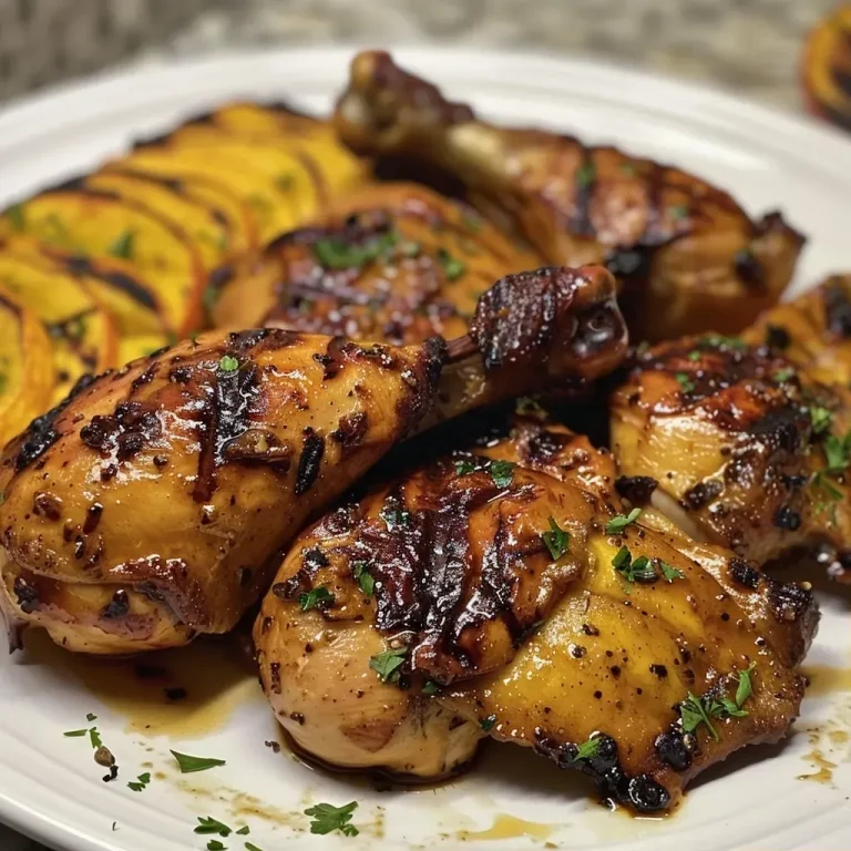 Harvest Flavors: The Grilled Apple Cider Chicken That Celebrates Autumn Gatherings Juicy grilled chicken marinated in apple cider, garnished with rosemary.