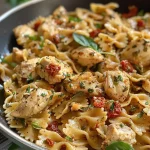 Juicy Marry Me Chicken cutlet plated with cream sauce and herbs.